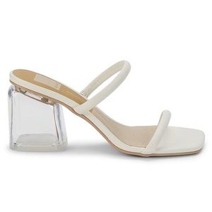 Dolce Vita White Ninia Lucite Dual-Strap Sandals size 11